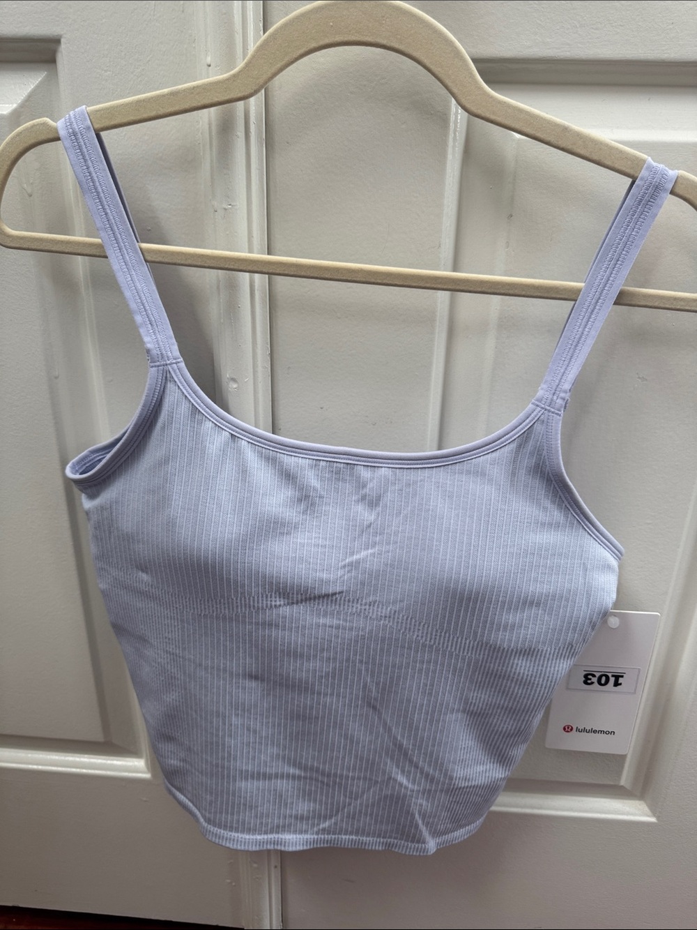 Lululemon Ebb to Street Scoop Cropped Tank B/C - Size 12 - NWT - Serene Blue